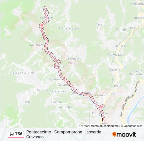 736 Bus Line Map