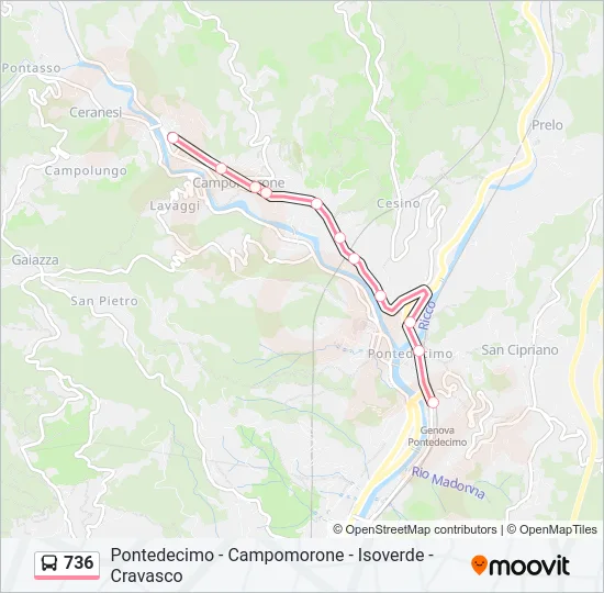 736 Bus Line Map