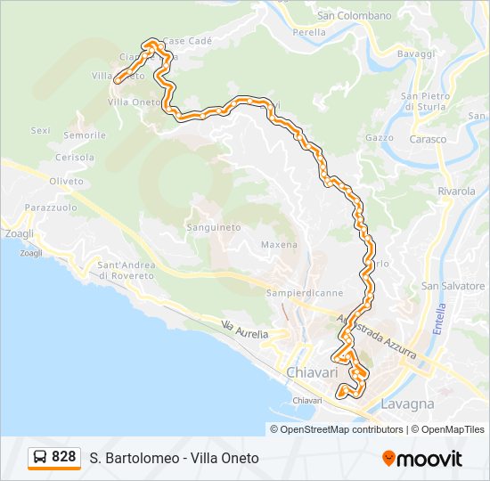 Percorso linea bus 828