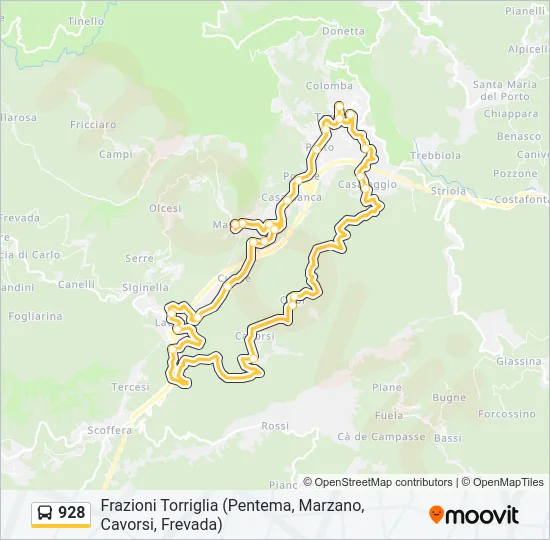 928 Bus Line Map
