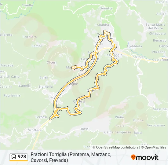 928 Bus Line Map