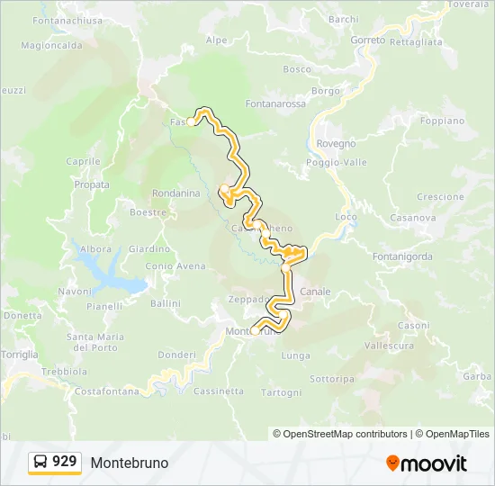 929 Bus Line Map