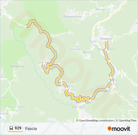 929 Bus Line Map