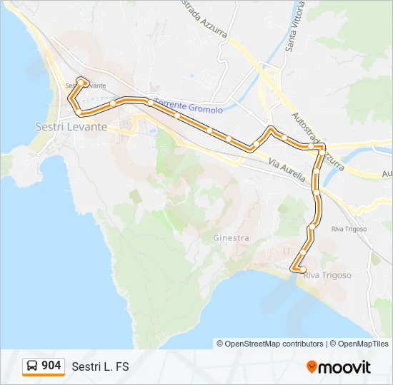 904 Bus Line Map