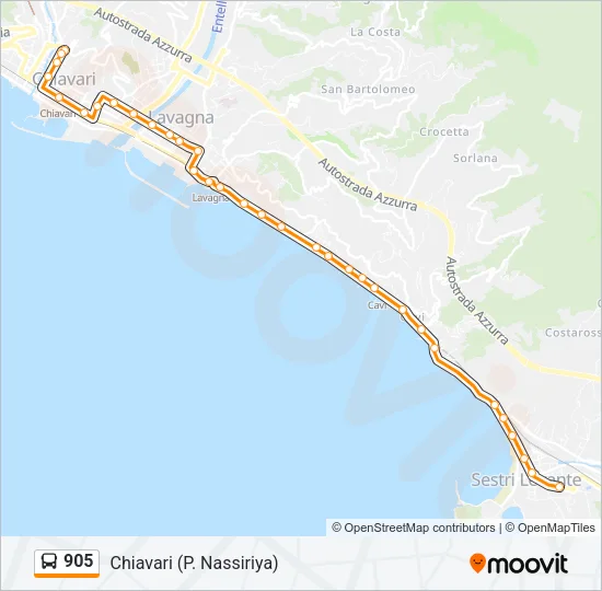 905 Bus Line Map