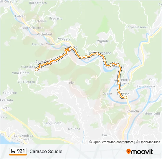 921 Bus Line Map