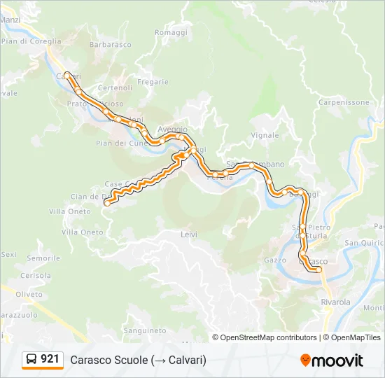 921 Bus Line Map