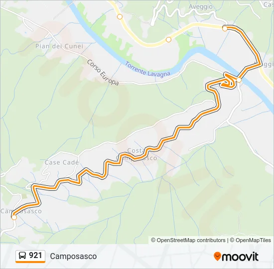 921 Bus Line Map