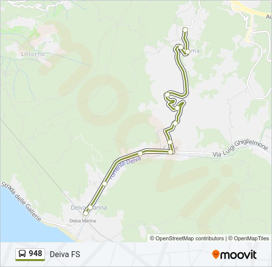 Percorso linea bus 948