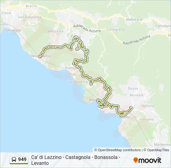 949 Bus Line Map