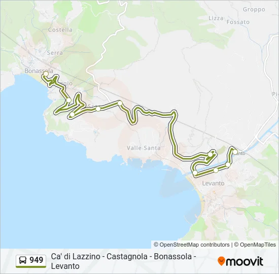 949 Bus Line Map