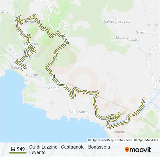 949 Bus Line Map
