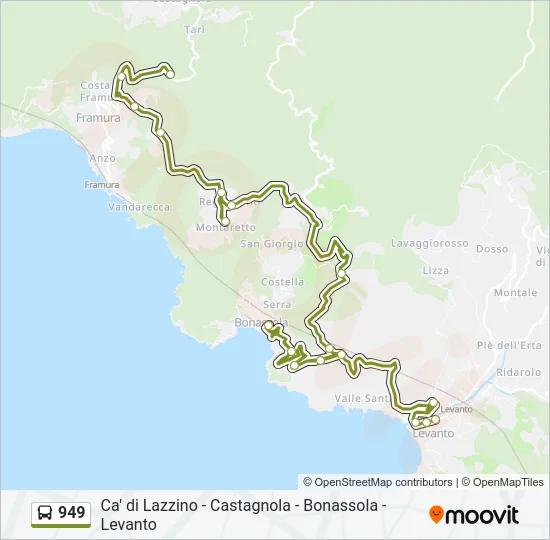 949 Bus Line Map