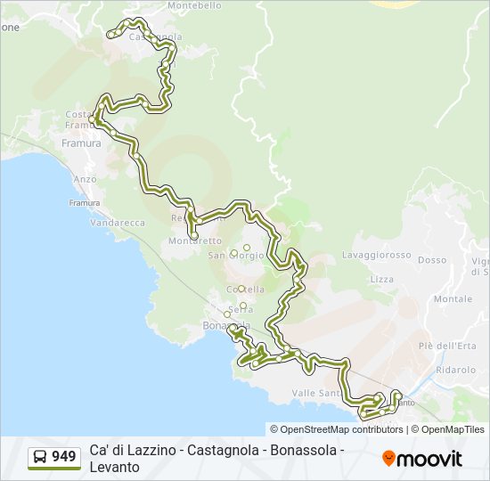 949 bus Line Map