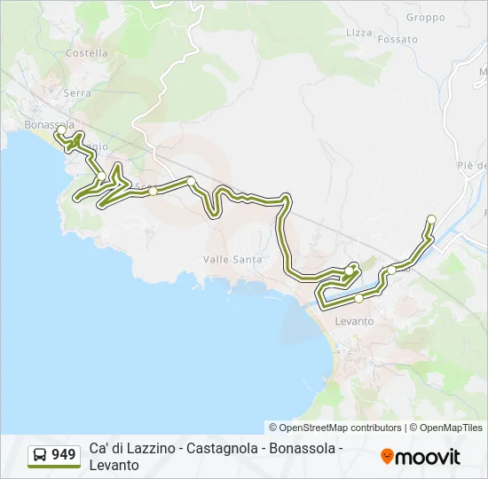 949 Bus Line Map