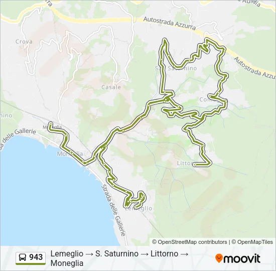 943 Bus Line Map