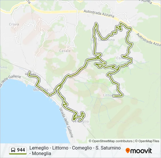 944 Bus Line Map