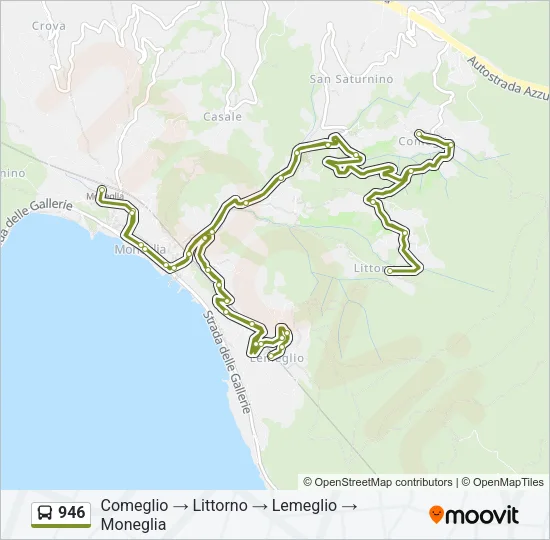 946 Bus Line Map