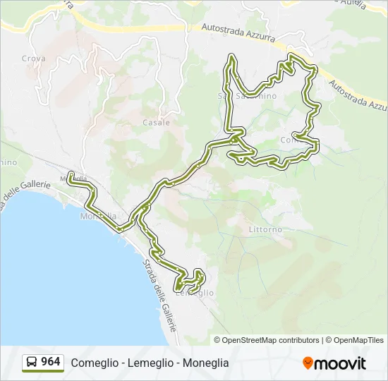 964 Bus Line Map