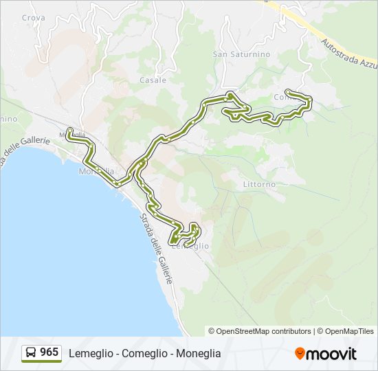 Percorso linea bus 965