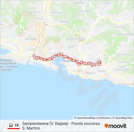 18 Bus Line Map