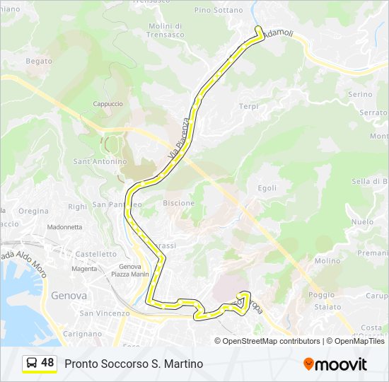 Percorso linea bus 48