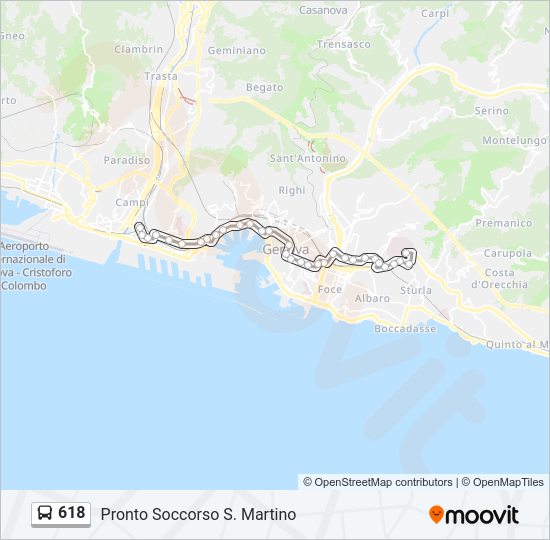 618 bus Line Map