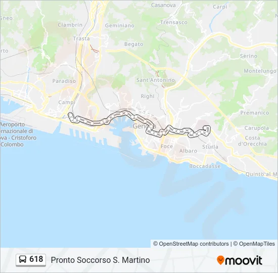 618 Bus Line Map