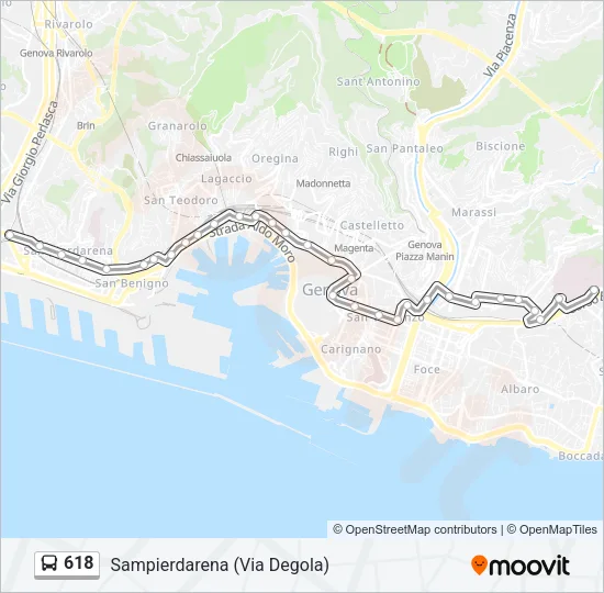 618 Bus Line Map