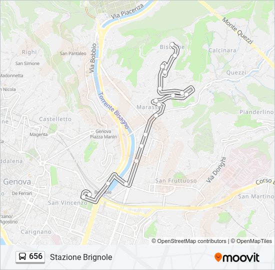 656 bus Line Map