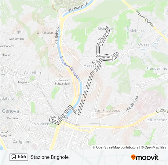 656 Bus Line Map