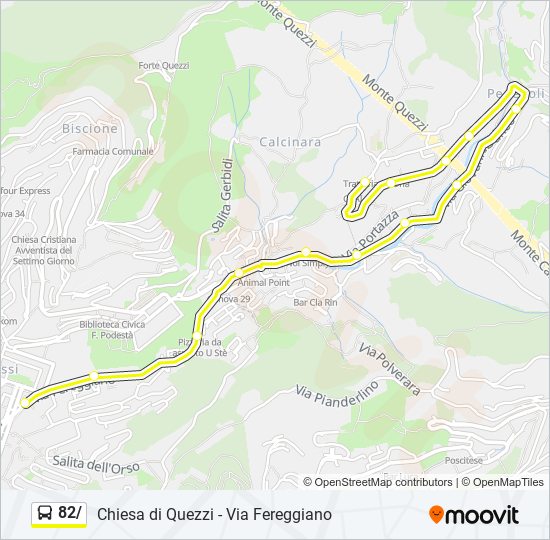 Percorso linea bus 82/