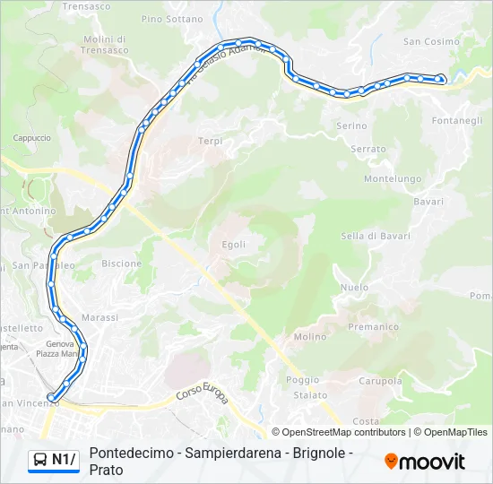 N1/ Bus Line Map