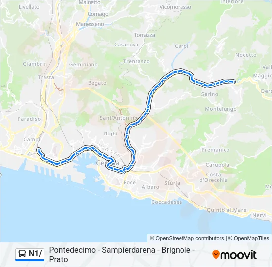 N1/ Bus Line Map