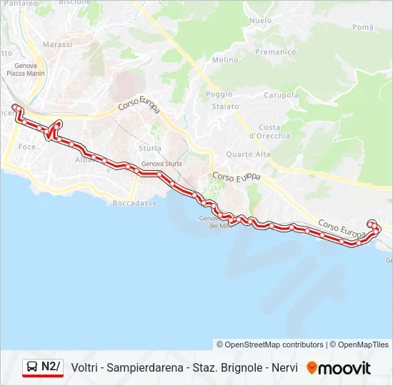 N2/ Bus Line Map