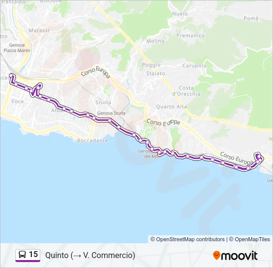 15 Bus Line Map