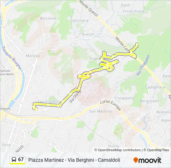 67 Bus Line Map