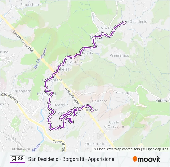88 Bus Line Map