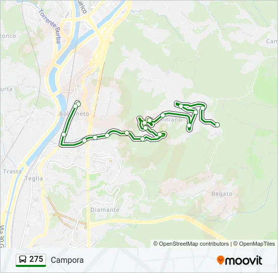 275 Bus Line Map