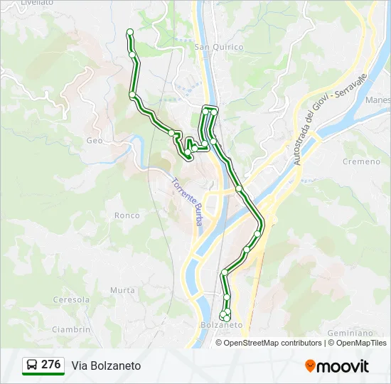 276 Bus Line Map