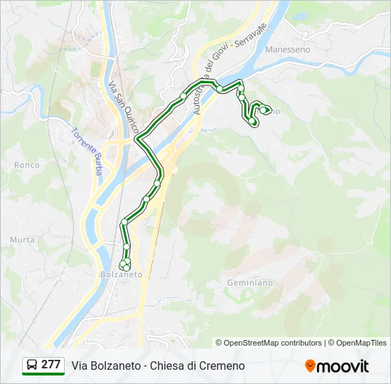 277 Bus Line Map