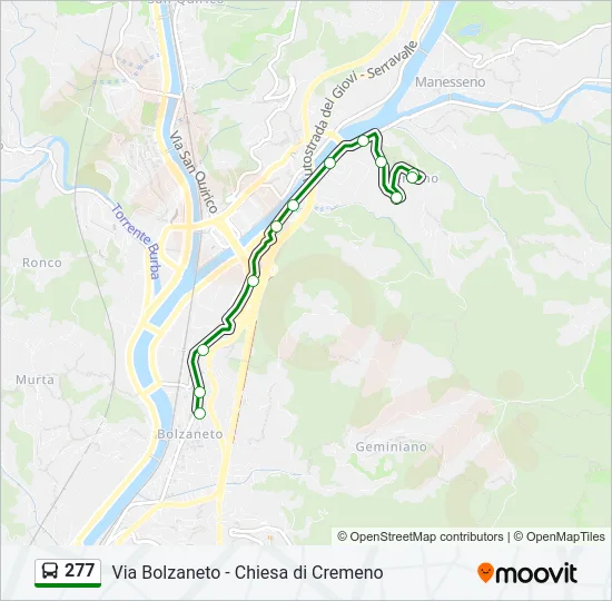 277 Bus Line Map