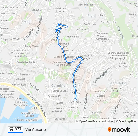 377 Bus Line Map