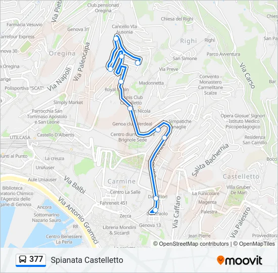 377 Bus Line Map