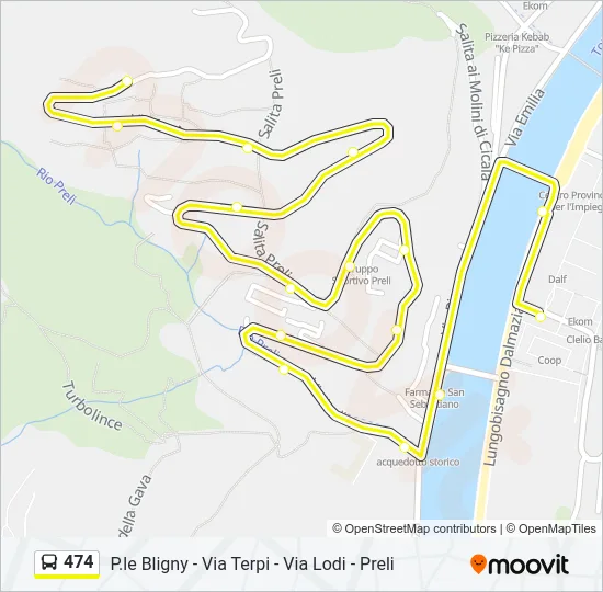 474 Bus Line Map