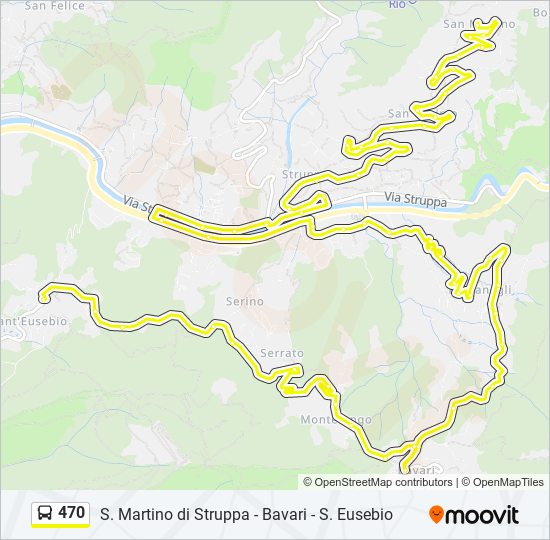 Percorso linea bus 470