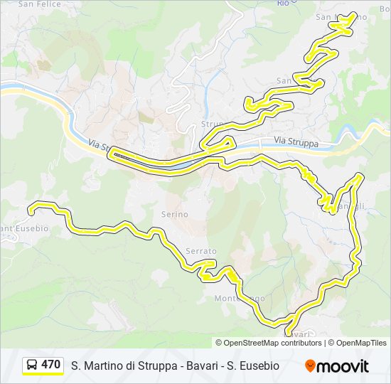 Percorso linea bus 470