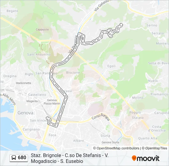680 Bus Line Map