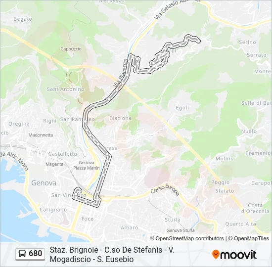 680 Bus Line Map