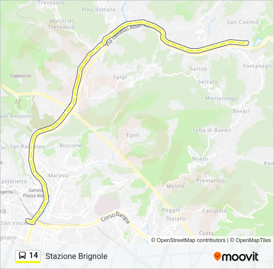 14 Bus Line Map
